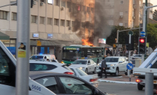 حريق في حافلة بمحطة الحافلات المركزية في ريشون لتسيون